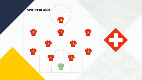 Equipo Suiza Prefirió Formación Del Sistema Equipo Fútbol Suiza Antecedentes — Archivo Imágenes Vectoriales