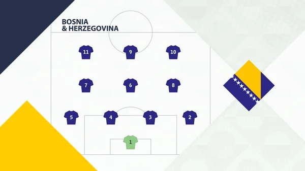 Bosnien Hercegovina Team Rekommenderad Systemet Bildandet Bosnien Och Hercegovina Fotboll — Stock vektor