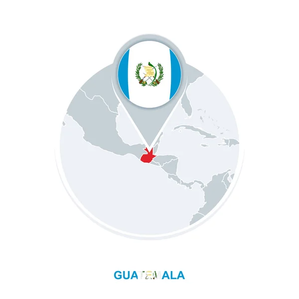 Mapa Guatemaly Vlajka Ikonu Vektorové Mapy Zvýrazněné Guatemala — Stockový vektor