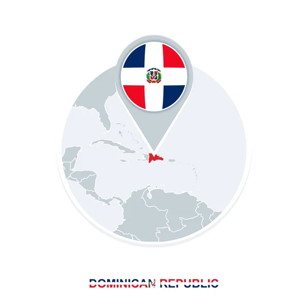 República Dominicana Mapa Bandera Icono Mapa Vectorial Con República Dominicana — Archivo Imágenes Vectoriales