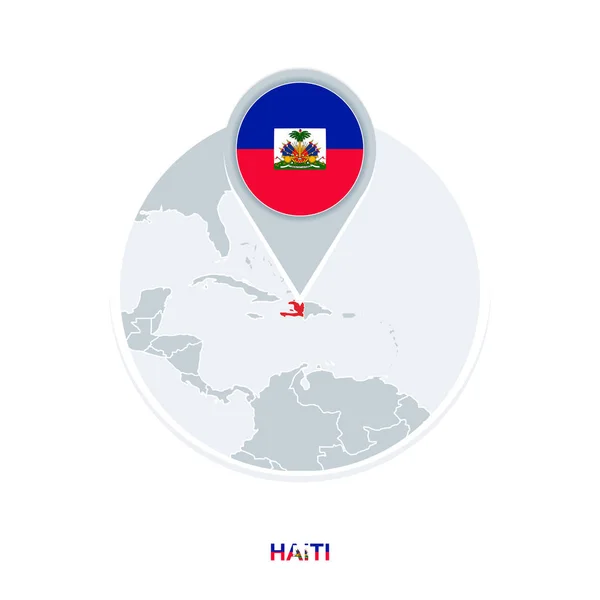 ハイチの地図と国旗 ベクトル地図アイコンを強調表示されたハイチと — ストックベクタ