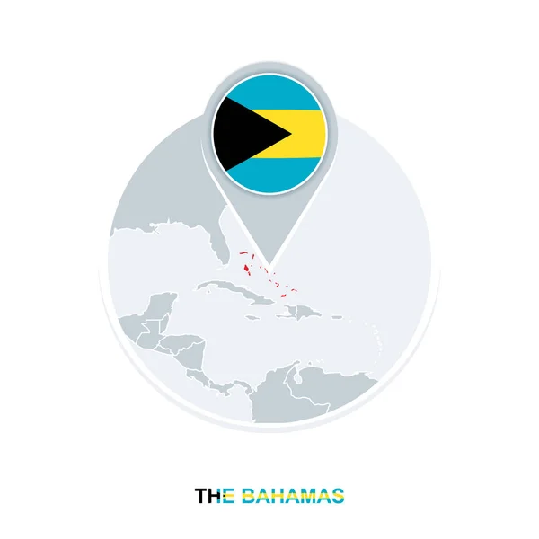 Mapa Bahamy Vlajka Ikonu Vektorové Mapy Zvýrazněné Bahamy — Stockový vektor