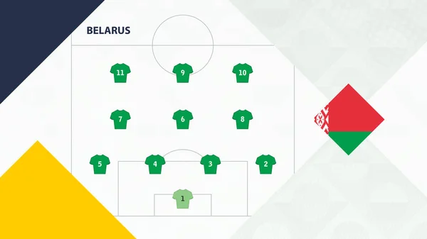 Bielorrusia Equipo Preferido Sistema Formación Bielorrusia Fondo Del Equipo Fútbol — Archivo Imágenes Vectoriales