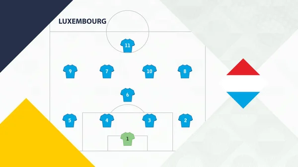 Luxemburg Team Voorkeur Systeem Vorming Luxemburg Voetbal Team Achtergrond Voor — Stockvector