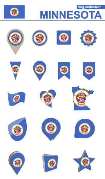 明尼苏达国旗收藏 设计的大集 向量例证 — 图库矢量图片