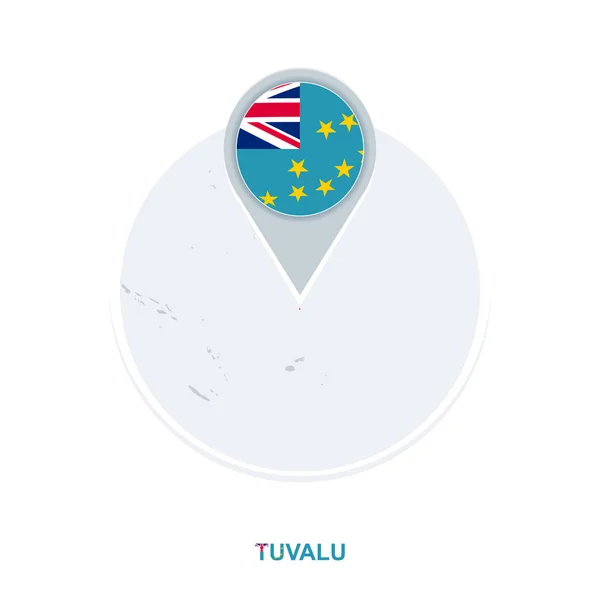 Mapa Bandera Tuvalu Icono Mapa Vectorial Con Tuvalu Resaltado — Archivo Imágenes Vectoriales