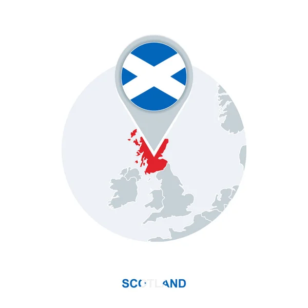 Escocia Mapa Bandera Icono Del Mapa Vectorial Con Escocia Resaltada — Archivo Imágenes Vectoriales