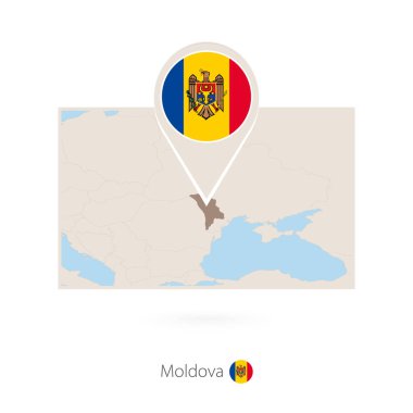 Moldova Moldova PIN simgesiyle dikdörtgen Haritası