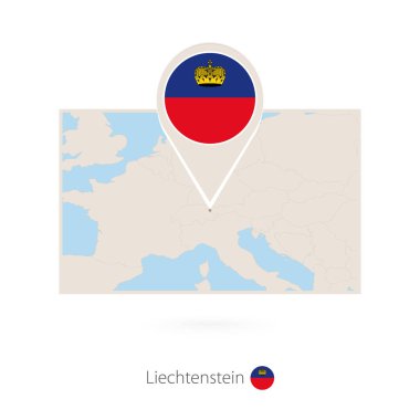 Liechtenstein Liechtenstein PIN simgesi ile dikdörtgen Haritası
