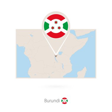 Burundi Burundi PIN simgesi ile dikdörtgen Haritası
