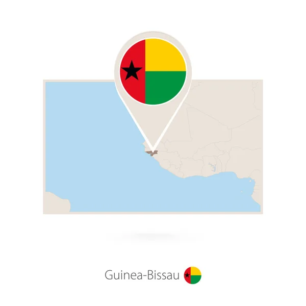 Obdélníkový Mapa Guineje Bissau Pin Ikonu Guinea Bissau — Stockový vektor