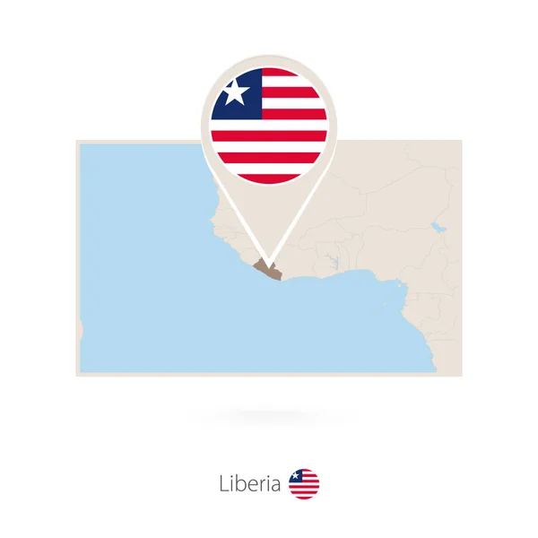 Obdélníkový Mapa Libérie Pin Ikonu Libérie — Stockový vektor
