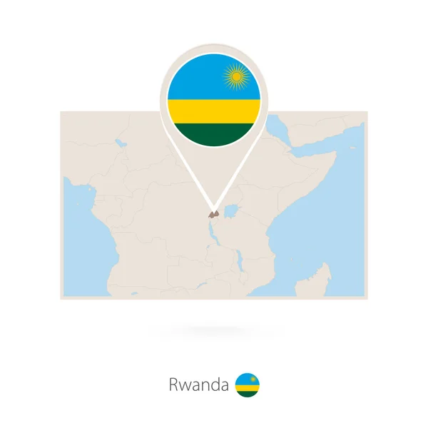 Ορθογώνια Χάρτης Ρουάντα Εικονίδιο Καρφιτσώματος Της Ρουάντα — Διανυσματικό Αρχείο