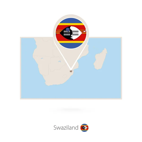 Mapa Rectangular Suazilandia Con Pin Icono Suazilandia — Vector de stock