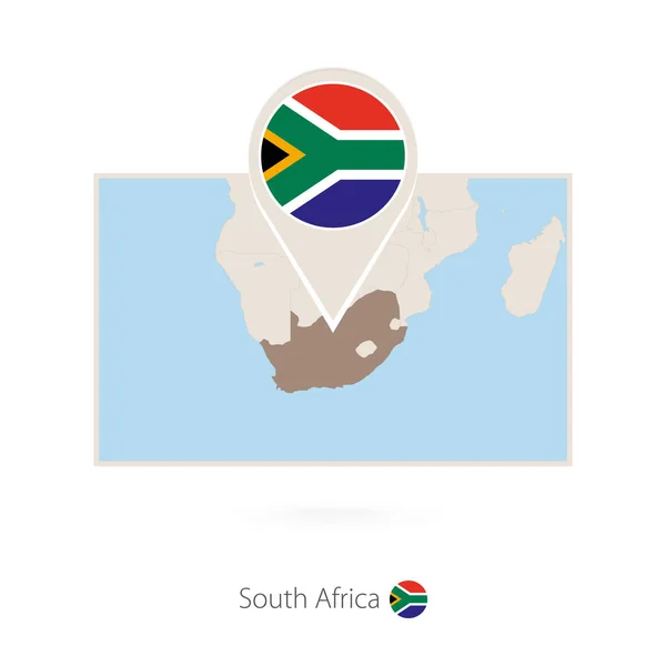 Carte Rectangulaire Afrique Sud Avec Icône Broche Afrique Sud — Image vectorielle