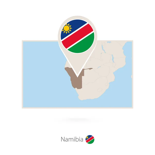 Mapa Rectangular Namibia Con Pin Icono Namibia — Archivo Imágenes Vectoriales