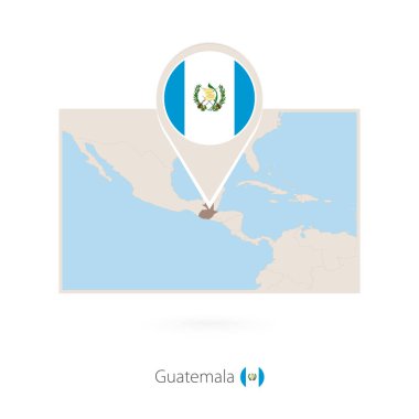 Guatemala Guatemala PIN simgesiyle dikdörtgen Haritası