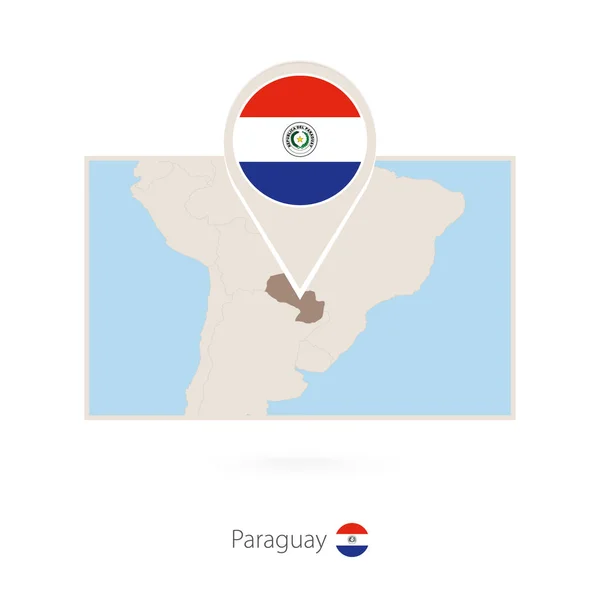 Mapa Retangular Paraguai Com Ícone Pino Paraguai —  Vetores de Stock