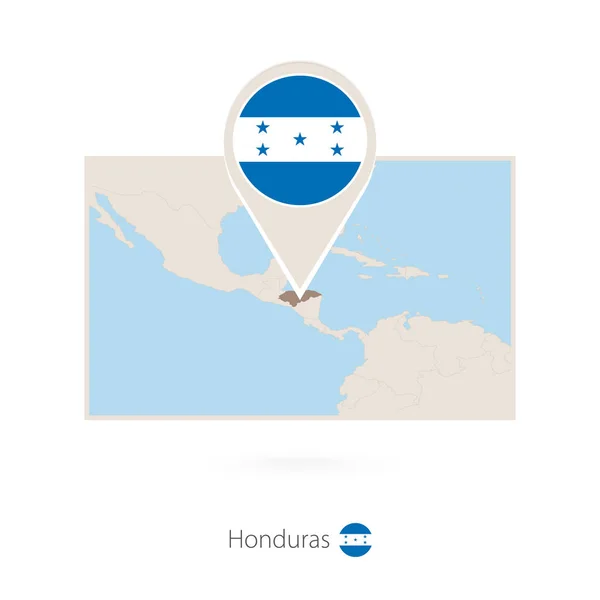 Mapa Rectangular Honduras Con Pin Icono Honduras — Archivo Imágenes Vectoriales