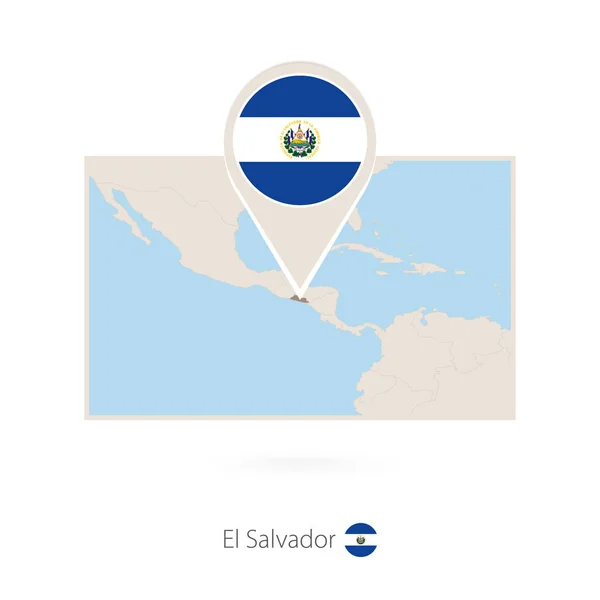 Mapa Retangular Salvador Com Ícone Pino Salvador —  Vetores de Stock