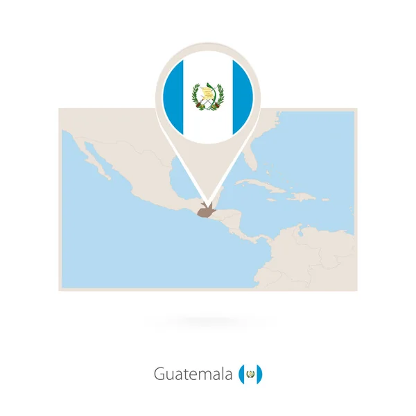 Obdélníkový Mapa Guatemaly Pin Ikonu Guatemala — Stockový vektor