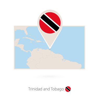 Trinidad ve Tobago Trinidad ve Tobago PIN simgesi ile dikdörtgen Haritası