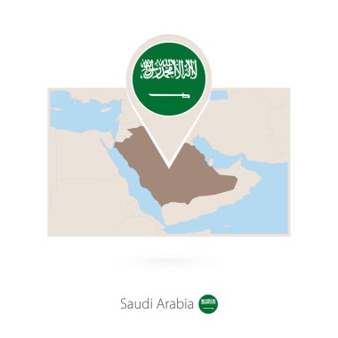 Dikdörtgen haritayla PIN simgesi, Suudi Arabistan, Suudi Arabistan