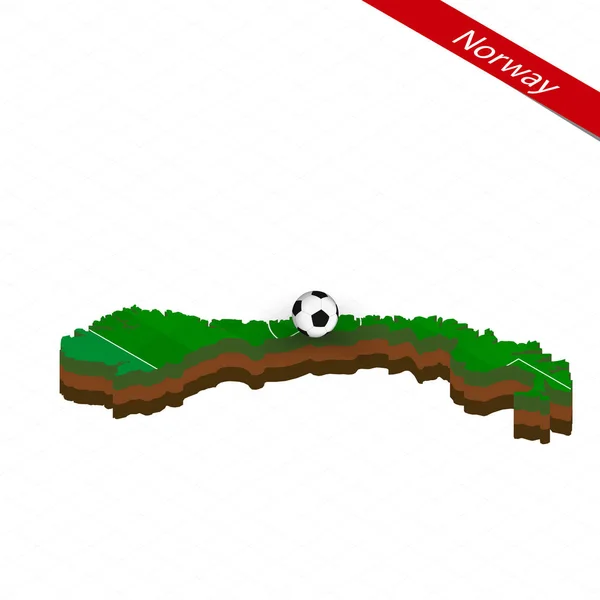 Carte Isométrique Norvège Avec Terrain Football Balle Football Centre Terrain — Image vectorielle