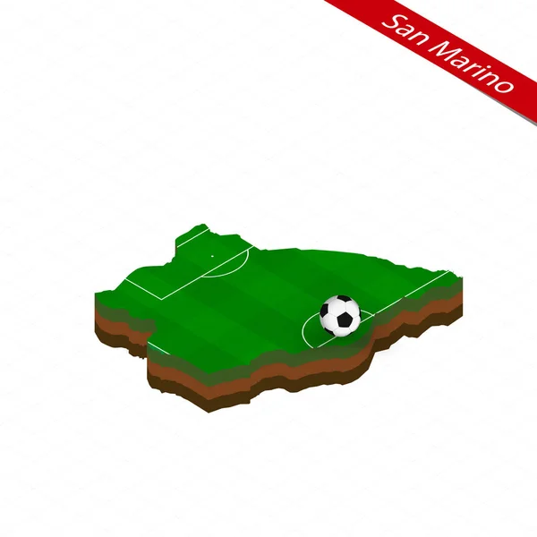 Mapa Isométrico San Marino Com Campo Futebol Bola Futebol Centro —  Vetores de Stock