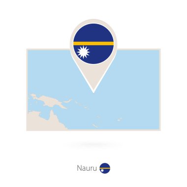 Dikdörtgen Nauru Haritası Nauru PIN simgesiyle
