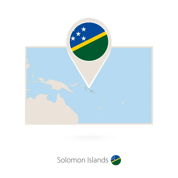 Rectangular Map Solomon Islands Pin Icon Solomon Islands — Stock Vector