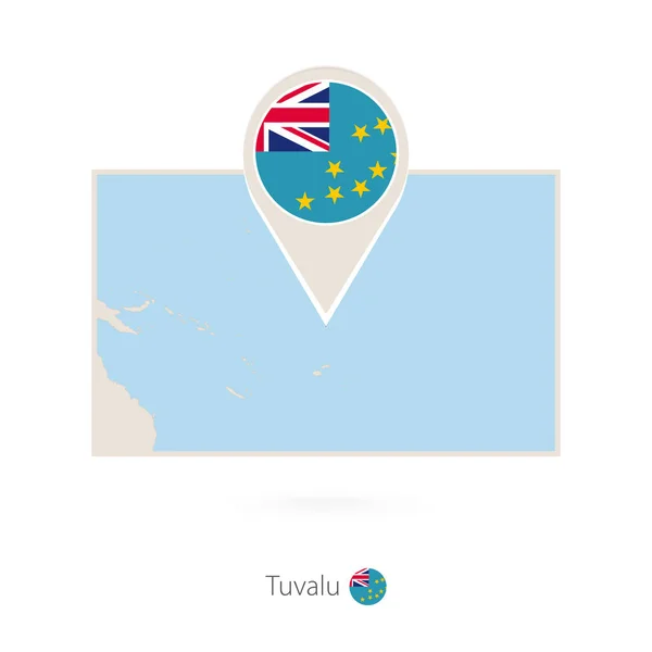 Prostokątne Mapa Tuvalu Pin Ikona Tuvalu — Wektor stockowy