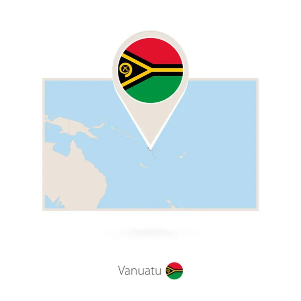 Rechthoekige Kaart Van Vanuatu Met Pin Pictogram Van Vanuatu — Stockvector