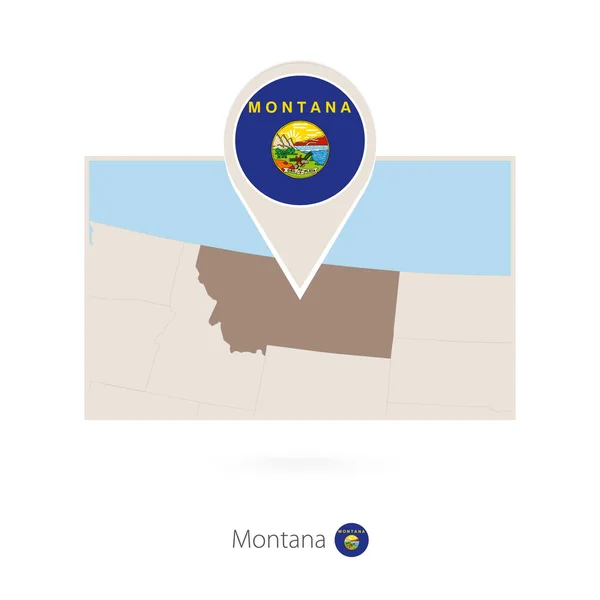 Obdélníkový Mapa Nás Uveďte Montana Pin Ikonu Montana — Stockový vektor