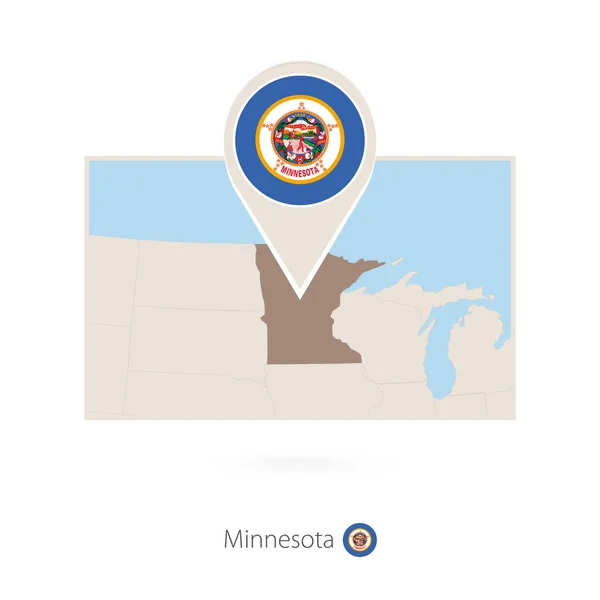 Mapa Retangular Estado Dos Eua Minnesota Com Ícone Pino Minnesota — Vetor de Stock