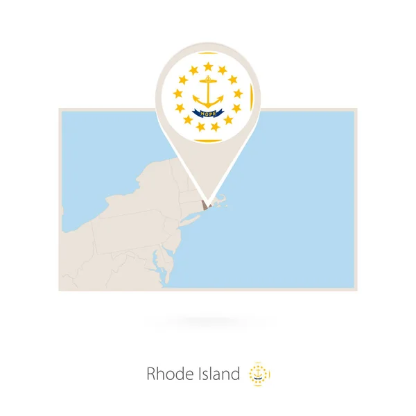 Mappa Rettangolare Dello Stato Americano Rhode Island Con Icona Forma — Vettoriale Stock