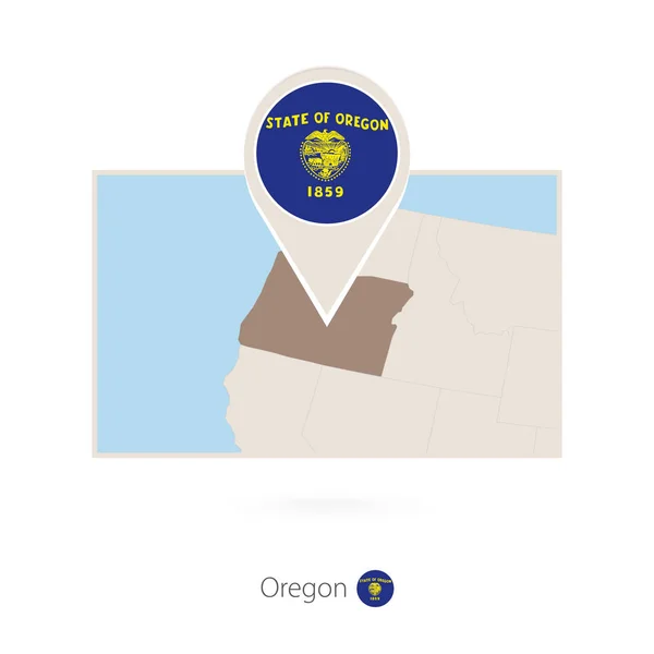 Obdélníkový Mapu Nás Stát Oregon Pin Ikonu Oregon — Stockový vektor
