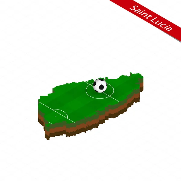 Mappa Isometrica Santa Lucia Con Campo Calcio Pallone Calcio Centro — Vettoriale Stock