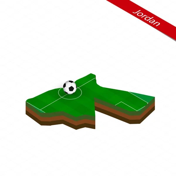 Carte Isométrique Jordanie Avec Terrain Football Balle Football Centre Terrain — Image vectorielle