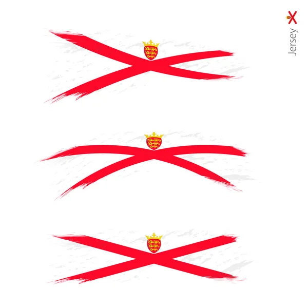 Ensemble Drapeau Texturé Grunge Jersey Trois Versions Drapeau Pays National — Image vectorielle