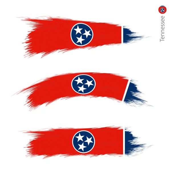Set Grunge Bandiera Strutturata Dello Stato Degli Stati Uniti Tennessee — Vettoriale Stock