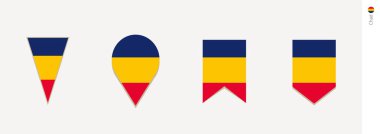 Çad bayrağı dikey tasarım, vektör çizim.