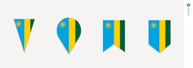 Ruanda bayrak dikey tasarım, vektör çizim.