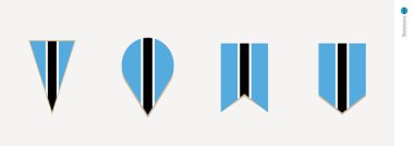 Botsvana Bayrağı dikey tasarım, vektör çizim.