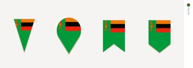 Zambiya bayrağı dikey tasarım, vektör çizim.