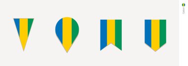 Gabon bayrak dikey tasarım, vektör çizim.