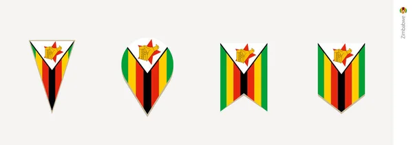Bandeira Zimbábue Design Vertical Ilustração Vetorial —  Vetores de Stock