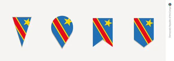 Congo Vlag Verticale Ontwerp Vectorillustratie — Stockvector