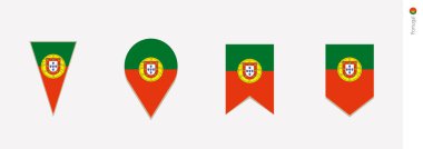 Portekiz bayrağı dikey tasarım, vektör çizim.