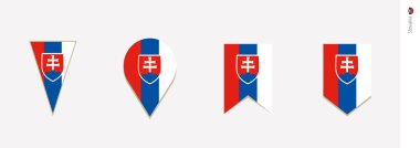 Slovakya bayrağı dikey tasarım, vektör çizim.